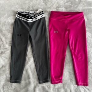 Under Armour Kids' Leggings Bundle - Charcoal and Fuchsia